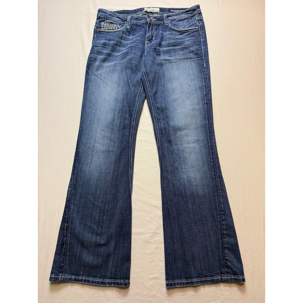 Womens Vigoss Boot Cut Jeans‎ 13 Stretch Studded Pocket Denim